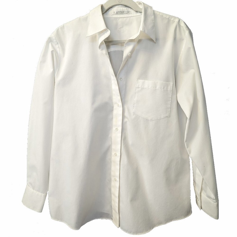 Foxcroft Wrinkle Free  Boyfriend Oversized Crisp White Shirt
